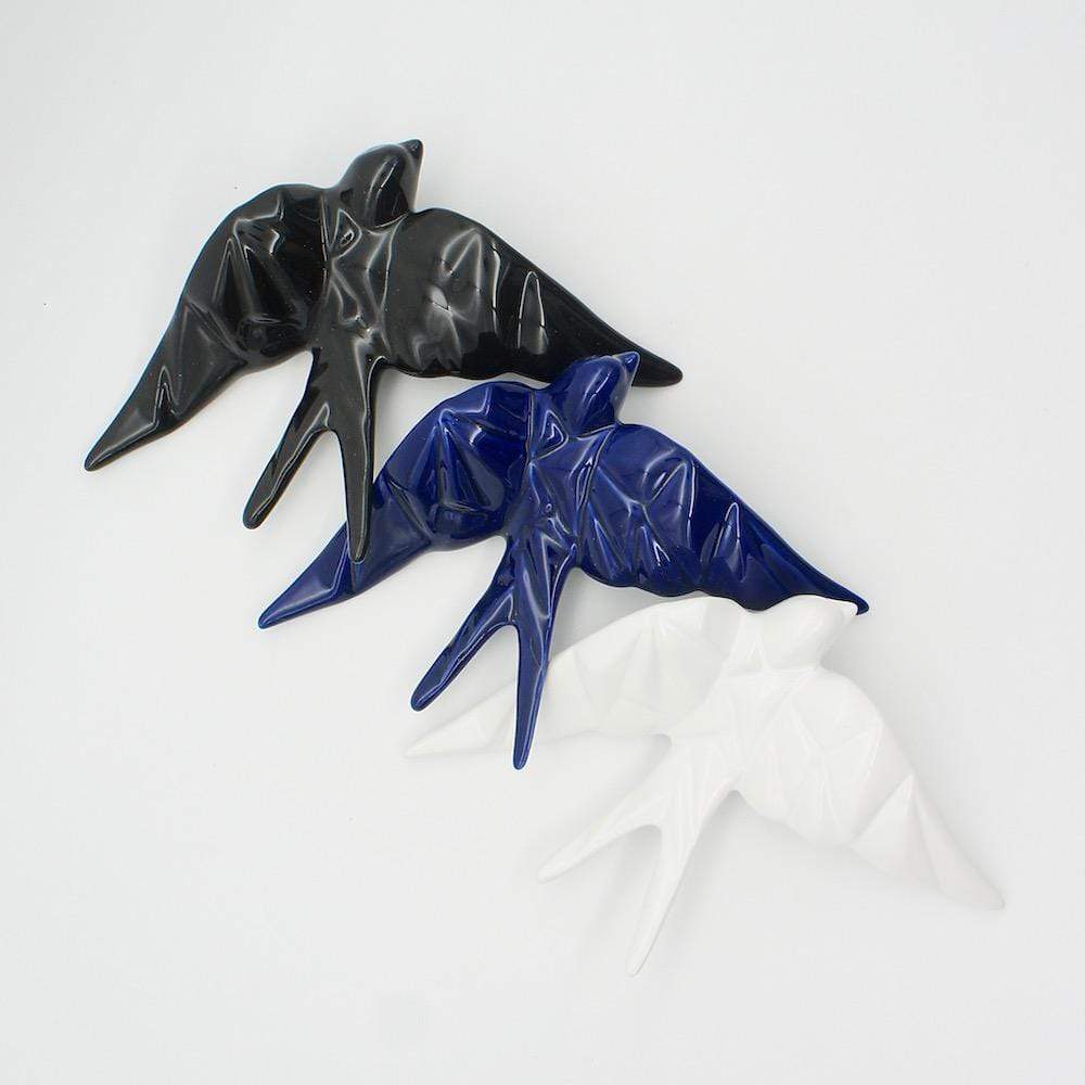 Ceramic Swallow Origami Style - Black