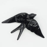 Ceramic Swallow Origami Style - Black 3.9"