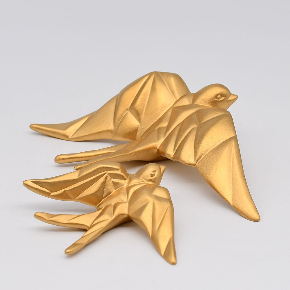 Ceramic Swallow Origami Style - Gold