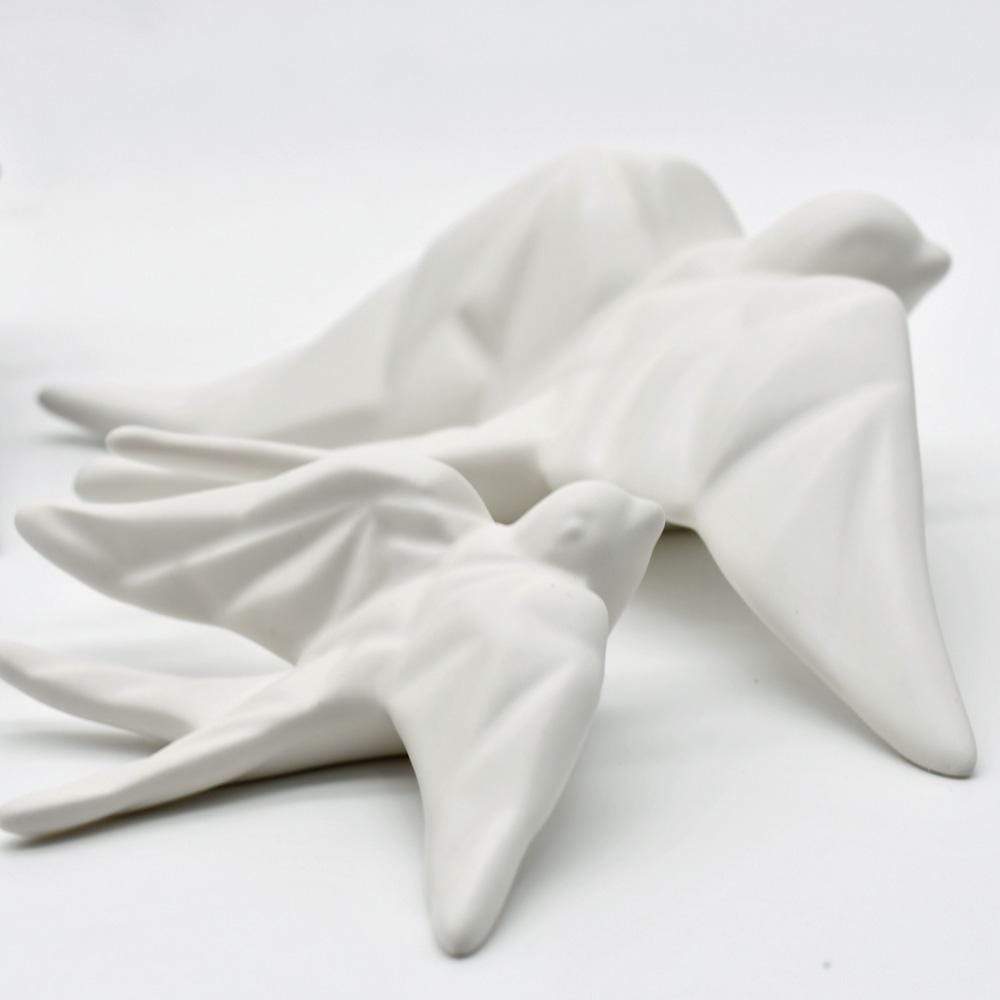 Ceramic Swallow Origami Style - Mat White