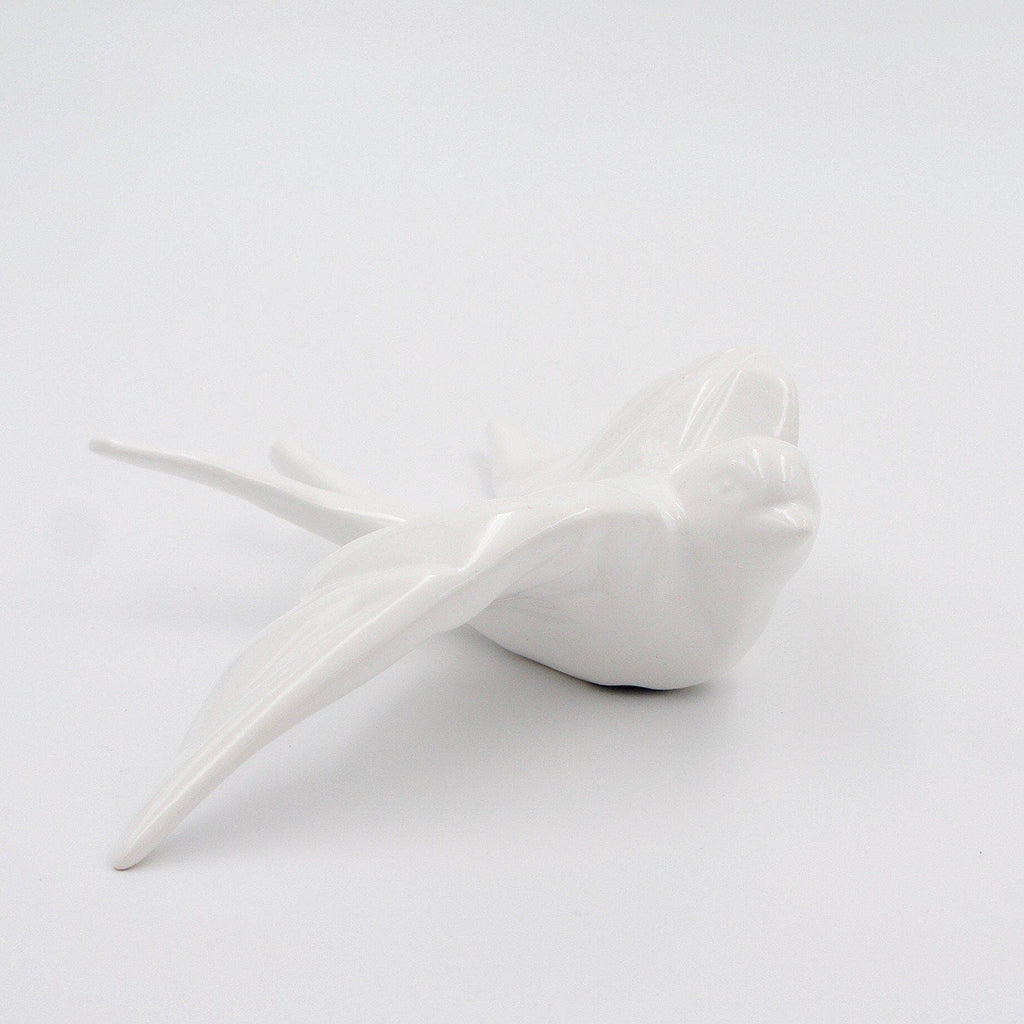 Ceramic Swallow Origami Style - White