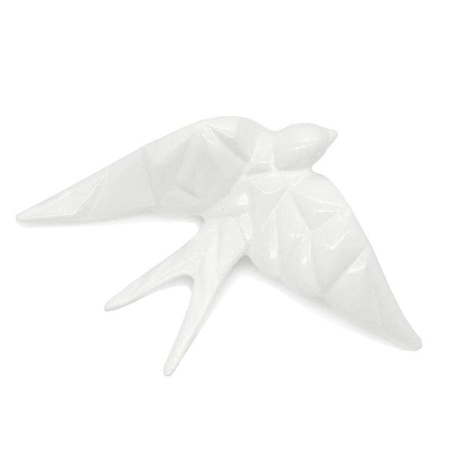 Ceramic Swallow Origami Style - White