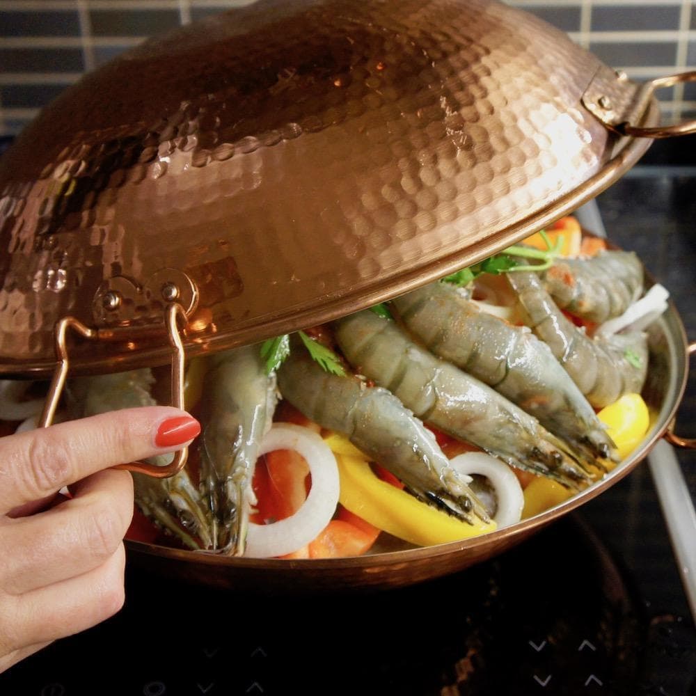 Copper Cataplana pan 14.2'' - 8/10 servings