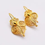 Coração de Viana I Gold-plated Silver Filigree Earrings - 1.0''