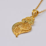 Coração de Viana I Gold-plated Silver Filigree Pendant - 1.4''