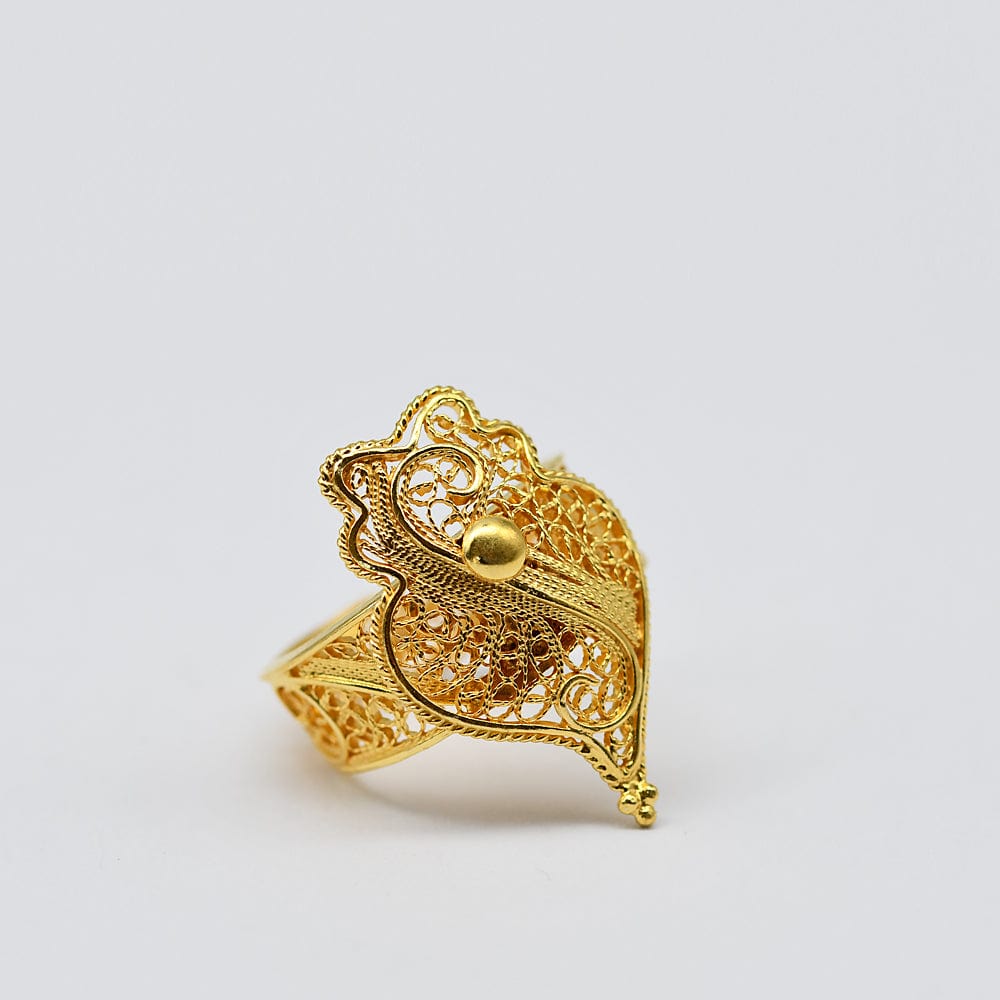 Coração de Viana I Gold-plated Silver Filigree Ring