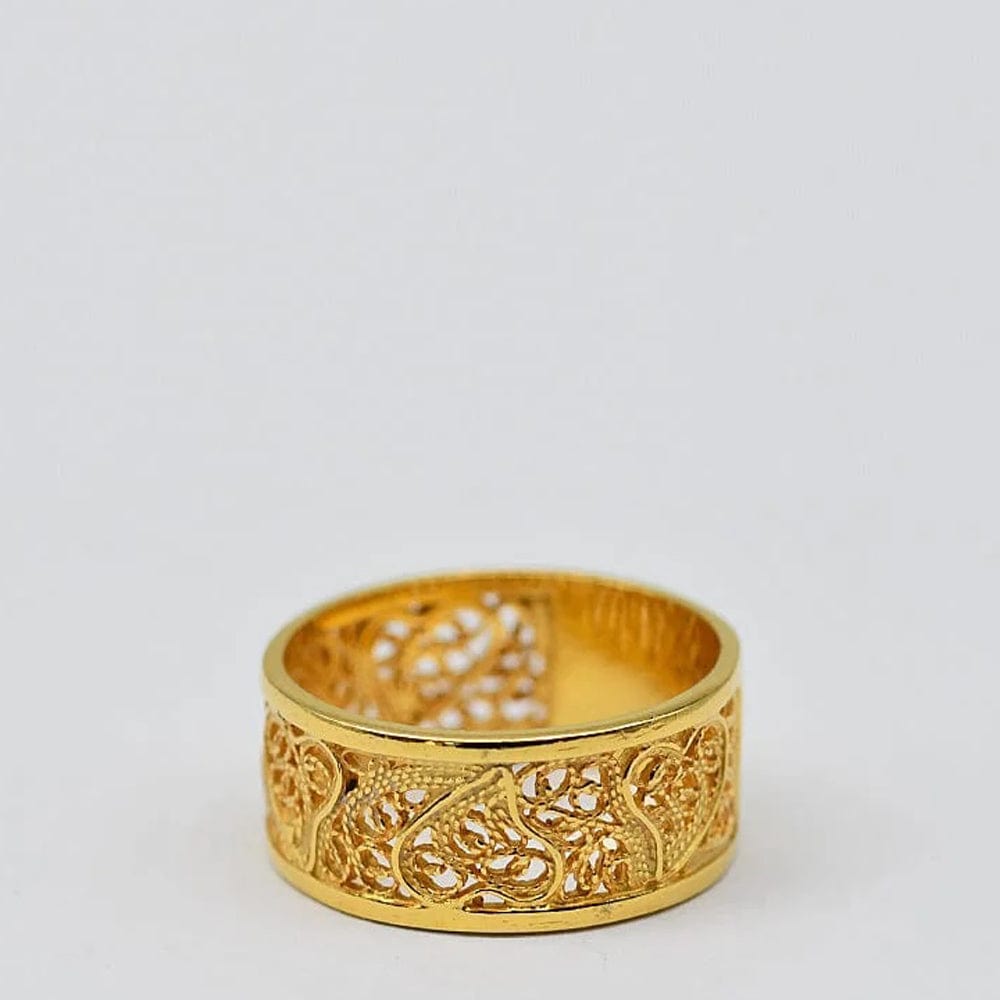 Coração de Viana I Gold-plated Silver Filigree Ring