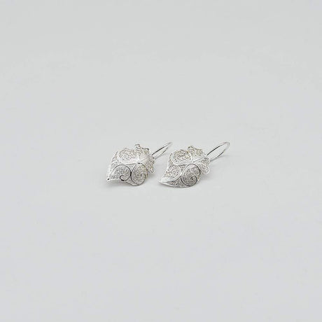 Coração de Viana I Silver Filigree Earrings - 0.8''