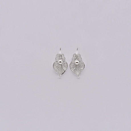 Coração de Viana I Silver Filigree Earrings - 1.0''