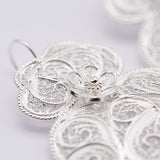 Coração de Viana I Silver Filigree Earrings - 2.6'