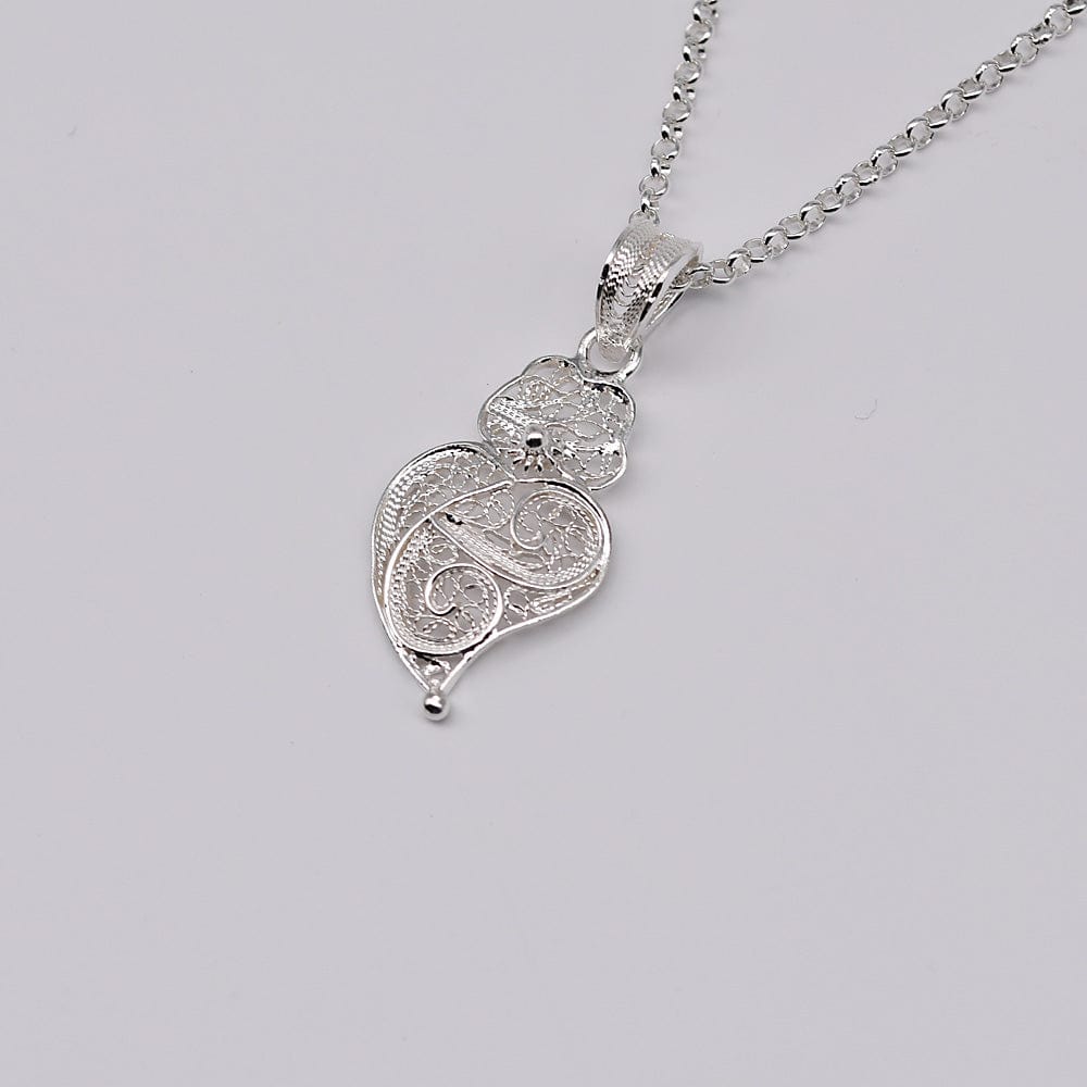 Coração de Viana I Silver Filigree Pendant - 1.2''