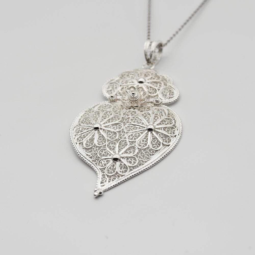 Coração de Viana I Silver Filigree Pendant - 2.4''