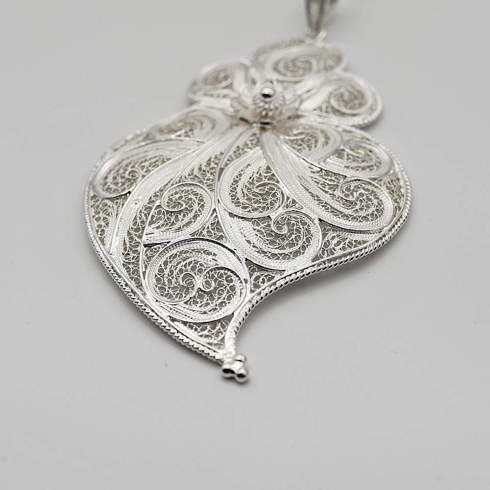 Coração de Viana I Silver Filigree Pendant - 3.5''