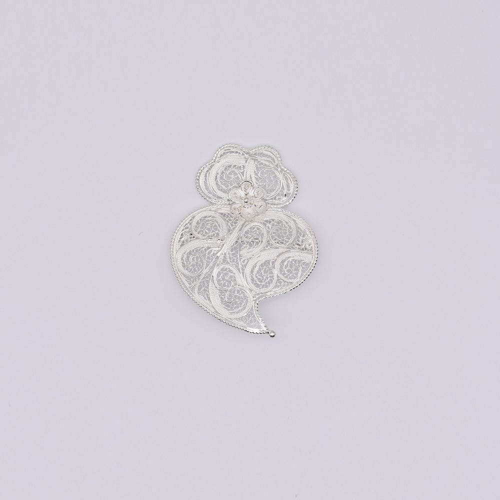 Coração de Viana I Silver Filigree Pin - 2.4"