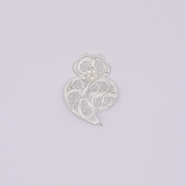 Coração de Viana I Silver Filigree Pin - 2.4"