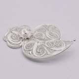 Coração de Viana I Silver Filigree Pin - 2.4"