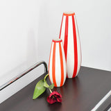 Costa nova I Striped Ceramic Vase - Red