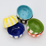 Costa Nova Mar I Striped Ceramic Bowl 3.2'' - Blue