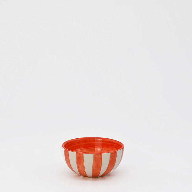 Costa Nova Mar I Striped Ceramic Bowl 3.2'' - Red