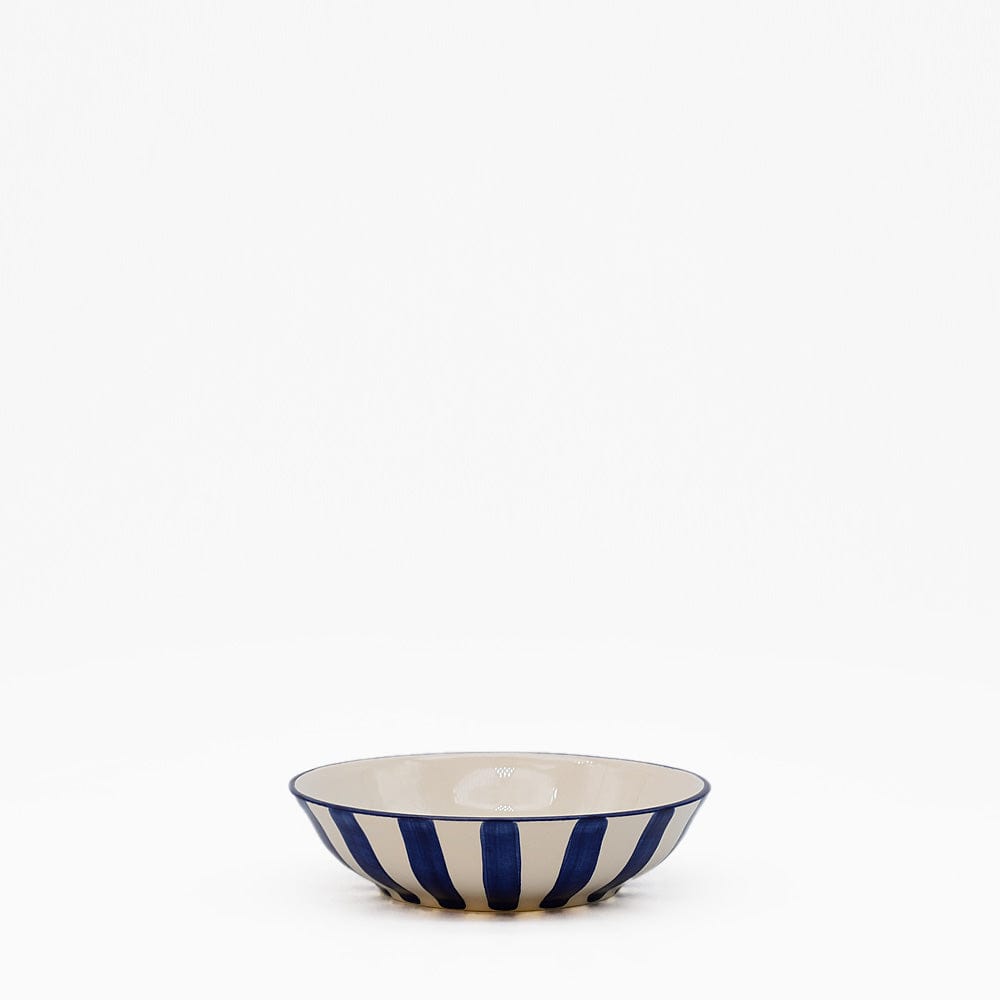 Costa Nova Mar I Striped Ceramic Bowl 5.1'' - Blue