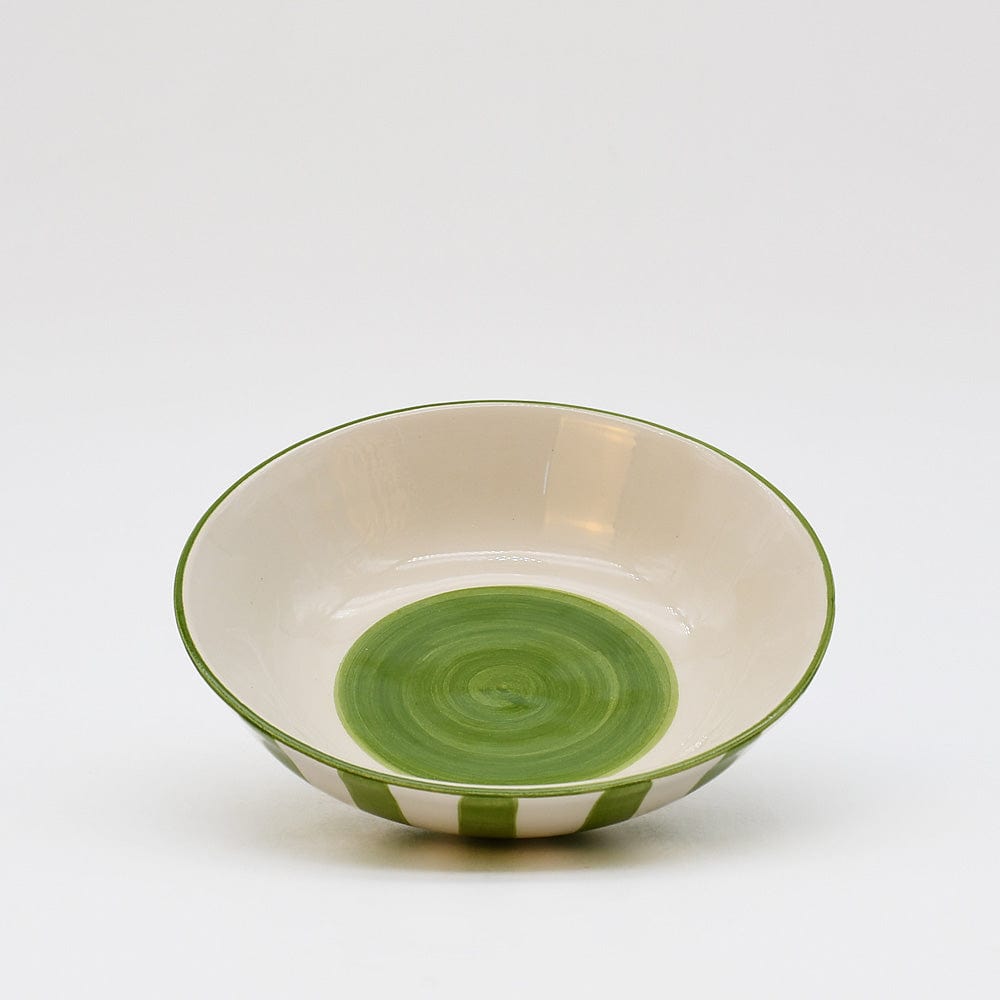 Costa Nova Mar I Striped Ceramic Bowl 5.1'' - Green