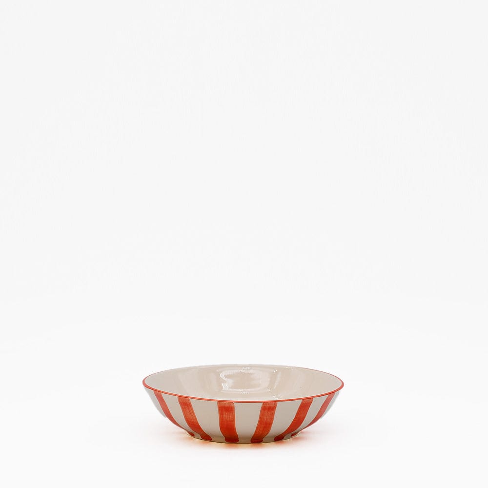 Costa Nova Mar I Striped Ceramic Bowl 5.1'' - Red