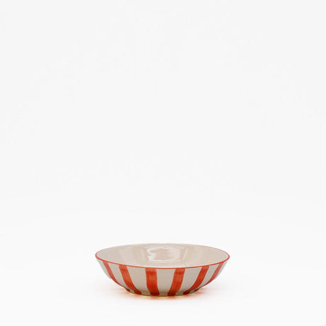 Costa Nova Mar I Striped Ceramic Bowl 5.1'' - Red