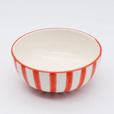 Costa Nova Mar I Striped Ceramic Cereal Bowl 6.3'' - Red