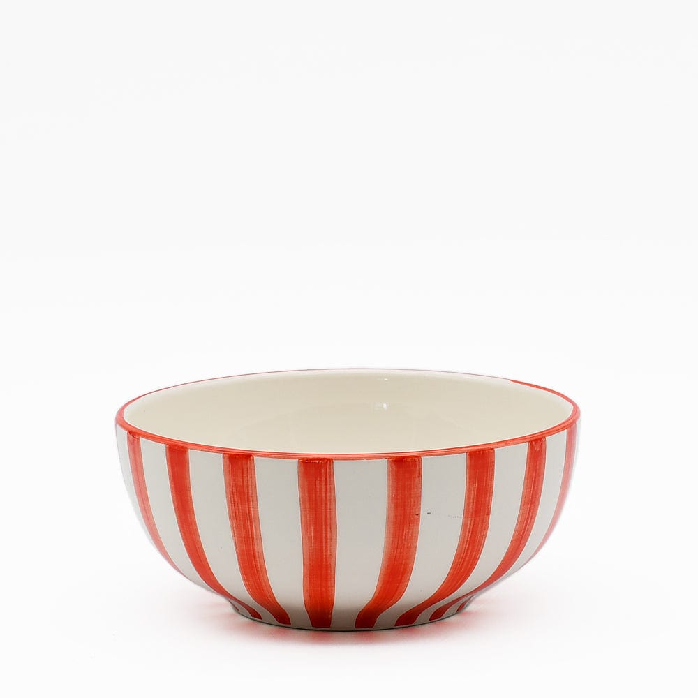 Costa Nova Mar I Striped Ceramic Cereal Bowl 6.3'' - Red
