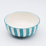 Costa Nova Mar I Striped Ceramic Cereal Bowl 6.3'' - Turquoise