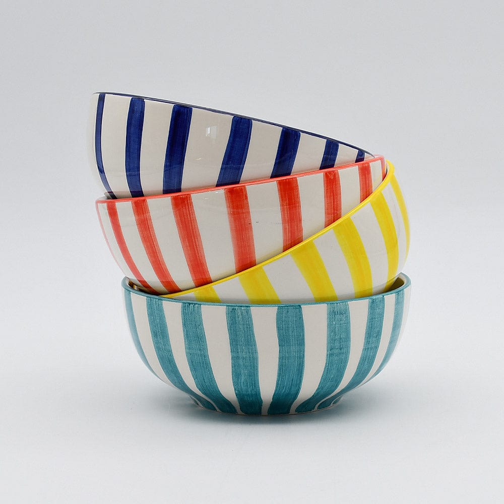 Costa Nova Mar I Striped Ceramic Cereal Bowl 6.3'' - Yellow