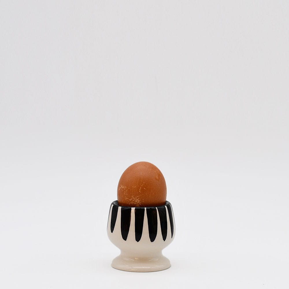 Costa Nova Mar I Striped Ceramic Egg Cup - Black