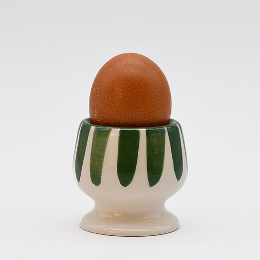 Costa Nova Mar I Striped Ceramic Egg Cup - Green