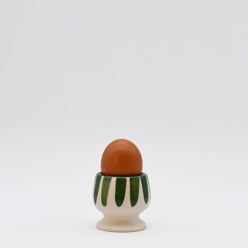 Costa Nova Mar I Striped Ceramic Egg Cup - Green