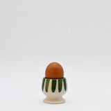 Costa Nova Mar I Striped Ceramic Egg Cup - Green