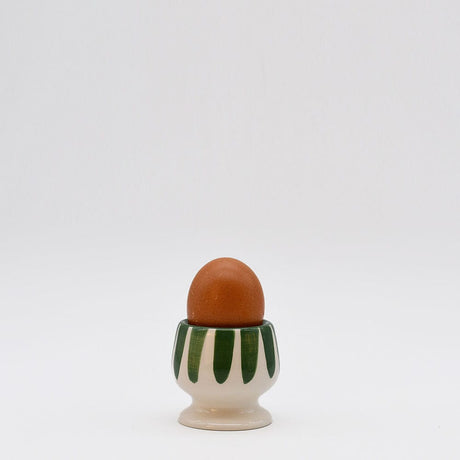 Costa Nova Mar I Striped Ceramic Egg Cup - Green