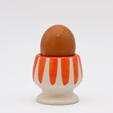 Costa Nova Mar I Striped Ceramic Egg Cup - Orange