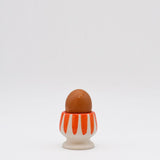 Costa Nova Mar I Striped Ceramic Egg Cup - Orange