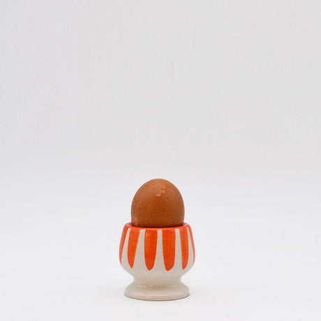 Costa Nova Mar I Striped Ceramic Egg Cup - Orange