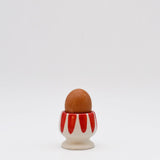 Costa Nova Mar I Striped Ceramic Egg Cup - Red