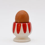 Costa Nova Mar I Striped Ceramic Egg Cup - Red