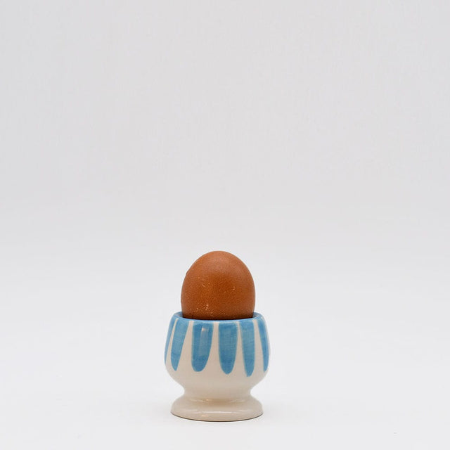 Costa Nova Mar I Striped Ceramic Egg Cup - Turquoise