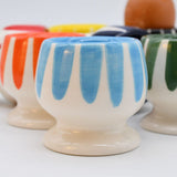 Costa Nova Mar I Striped Ceramic Egg Cup - Turquoise