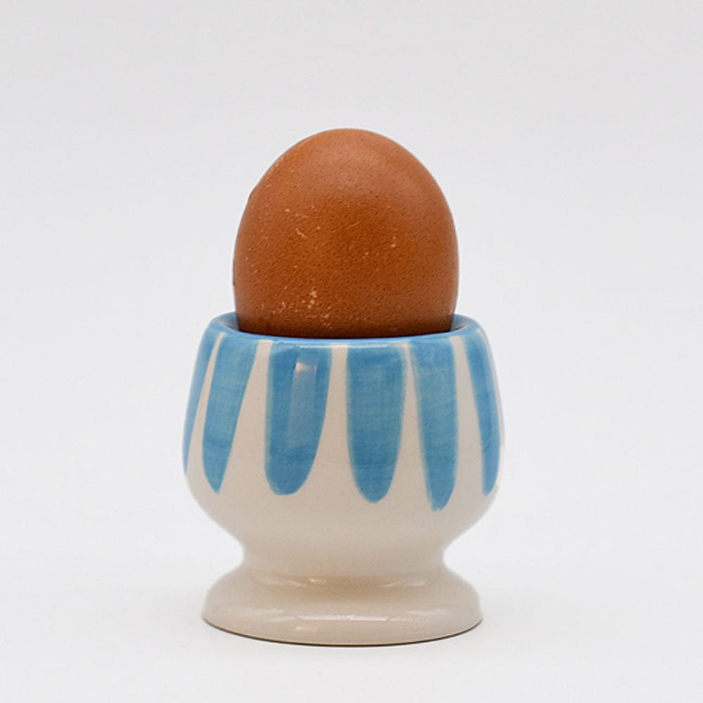 Costa Nova Mar I Striped Ceramic Egg Cup - Turquoise