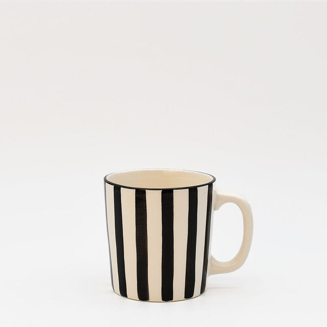 Costa Nova Mar I Striped Ceramic Mug - Black