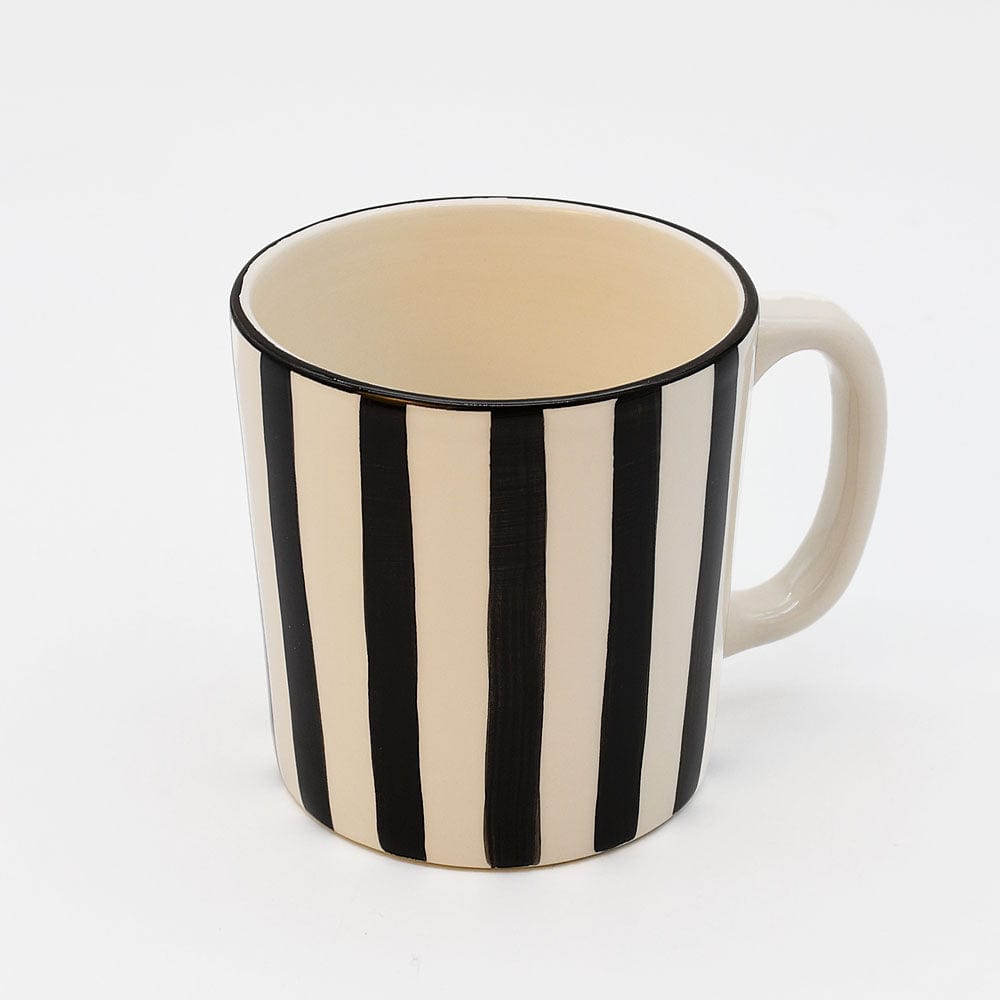 Costa Nova Mar I Striped Ceramic Mug - Black