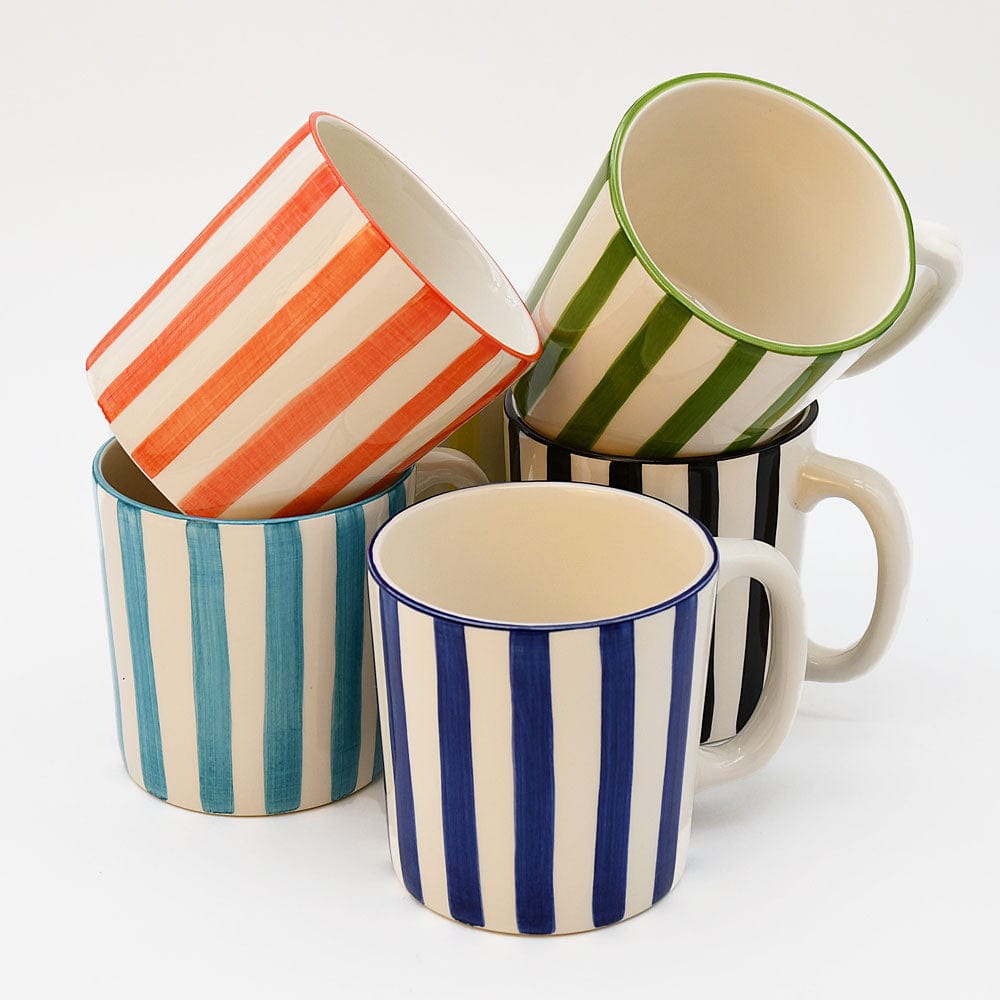 Costa Nova Mar I Striped Ceramic Mug - Black