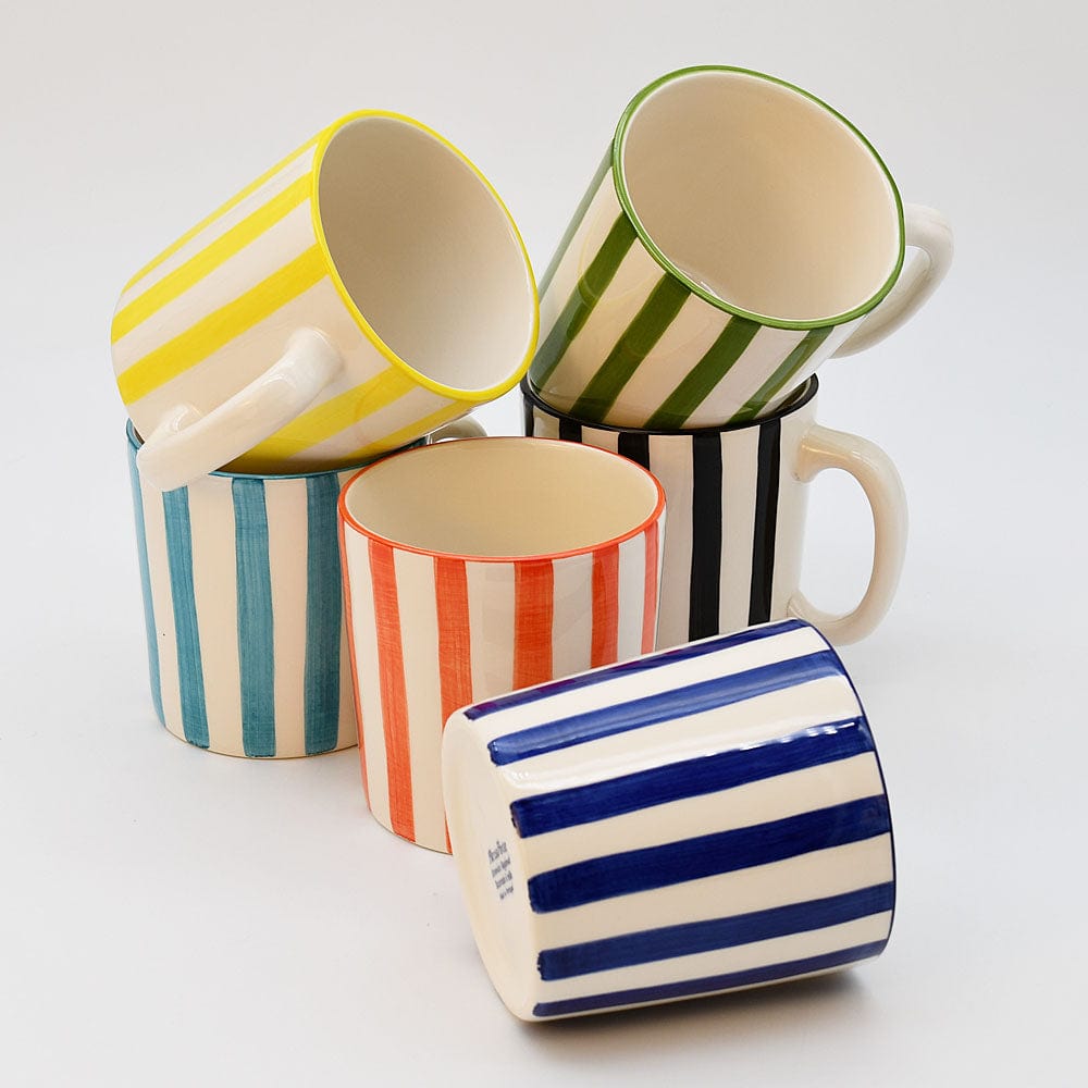 Costa Nova Mar I Striped Ceramic Mug - Blue