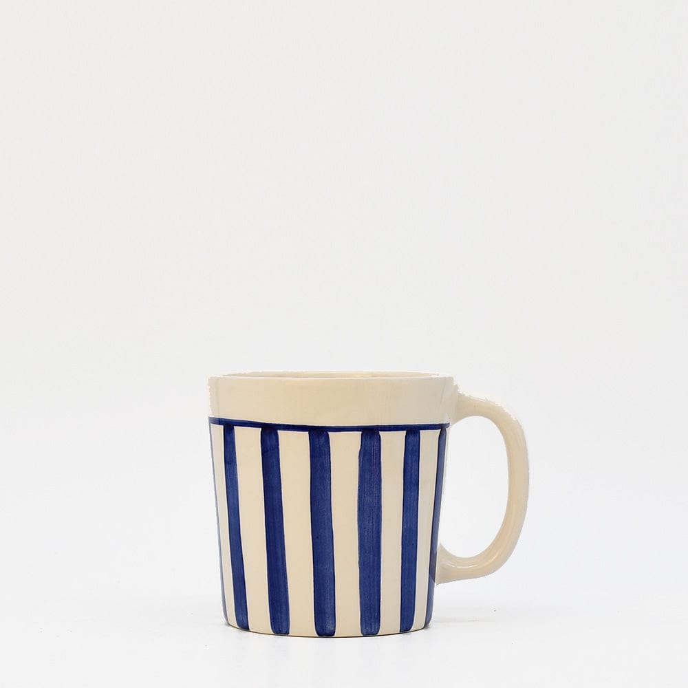 Costa Nova Mar I Striped Ceramic Mug - Blue