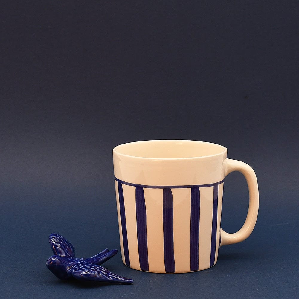 Costa Nova Mar I Striped Ceramic Mug - Blue